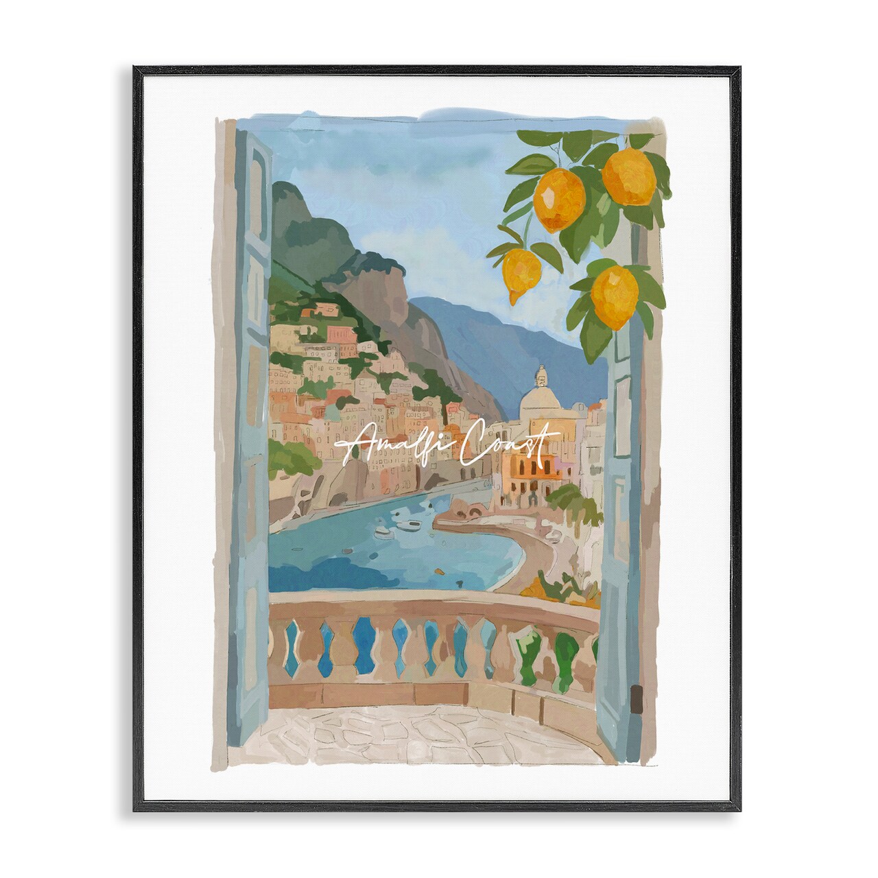 Stupell Industries Amalfi Coast Architecture Framed Giclee By Amelia Noyes